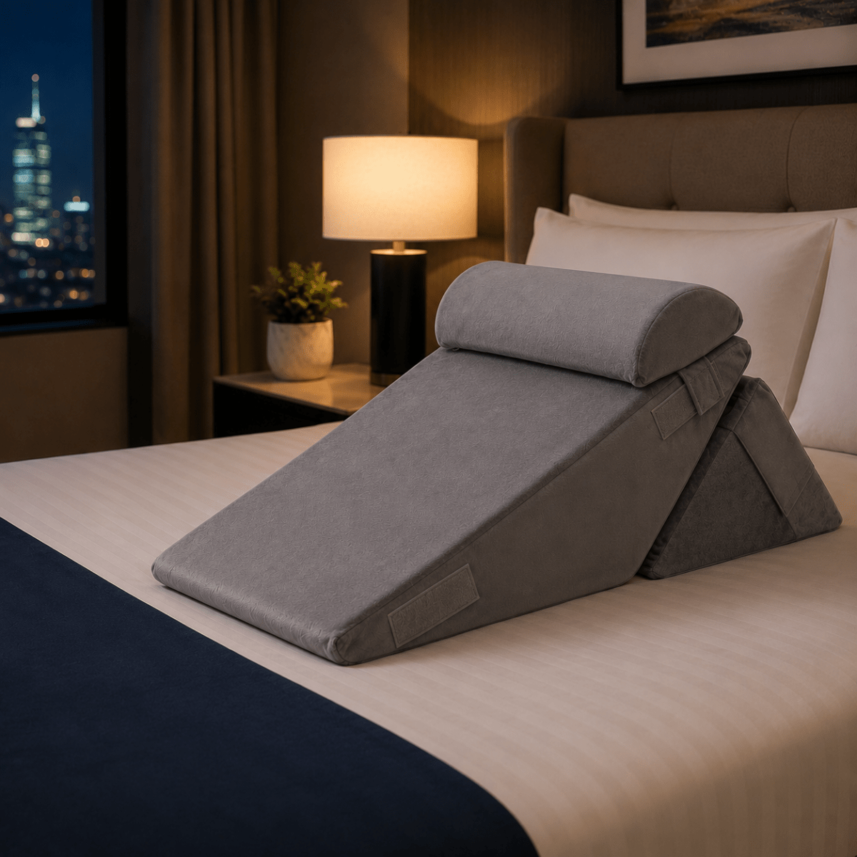 Wedge Pillows, Reading Pillow for Bed and Leg Elevation, Bed Wedge Pillow with Back Support in High Density Foam_03