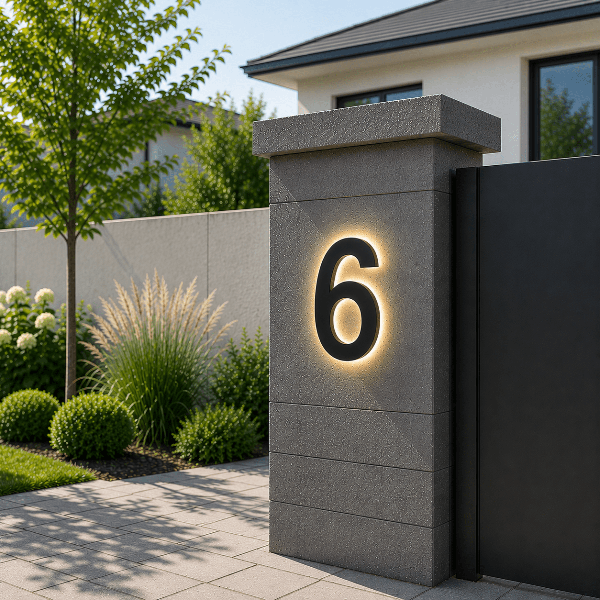 House Numbers, Illuminated LED House Number in Stainless Steel and Acrylic, Modern Door Numbers for Outside_06
