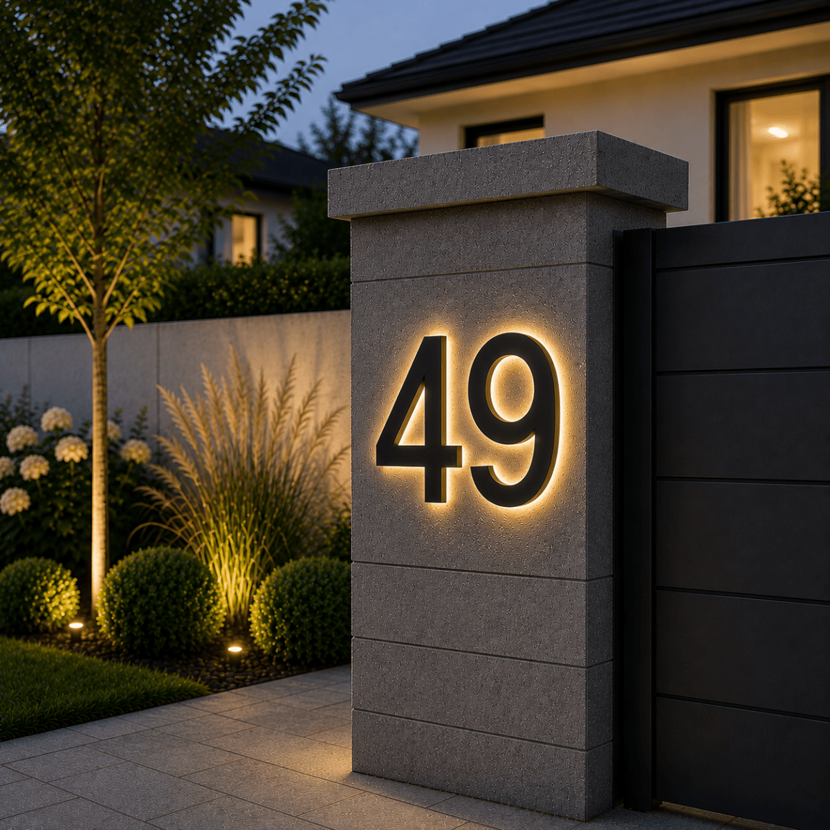 House Numbers, Illuminated LED House Number in Stainless Steel and Acrylic, Modern Door Numbers for Outside_11