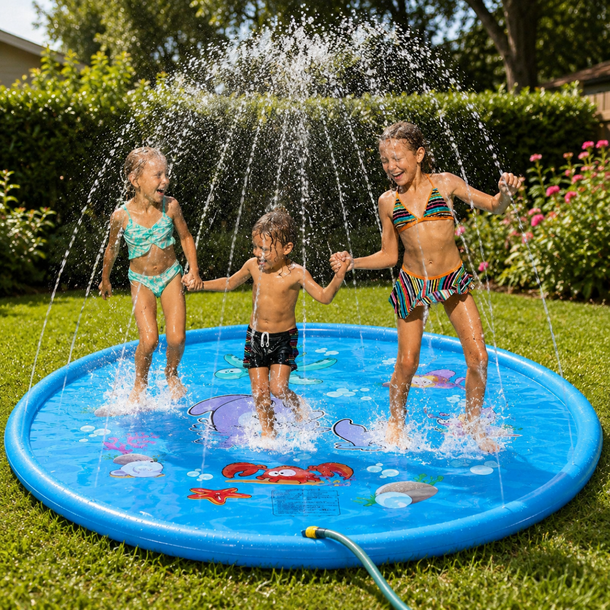 Inflatable Water Play Mat with Spray Function, Splash Pad for Garden Yard and Patio, Outdoor Water Toy for Kids_02