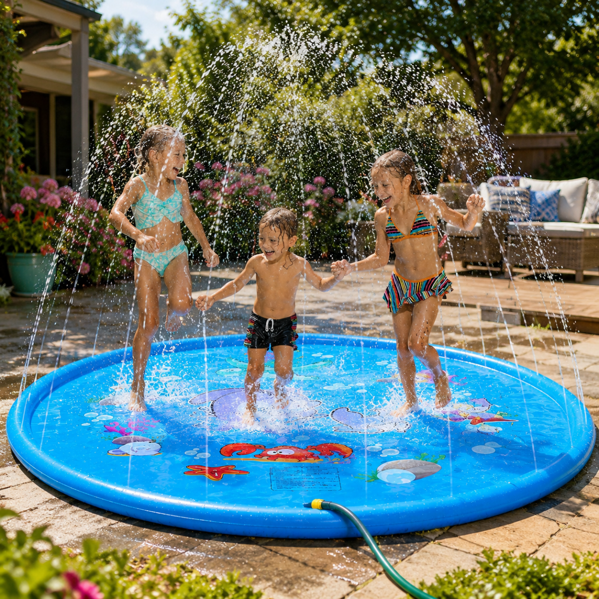 Inflatable Water Play Mat with Spray Function, Splash Pad for Garden Yard and Patio, Outdoor Water Toy for Kids_01