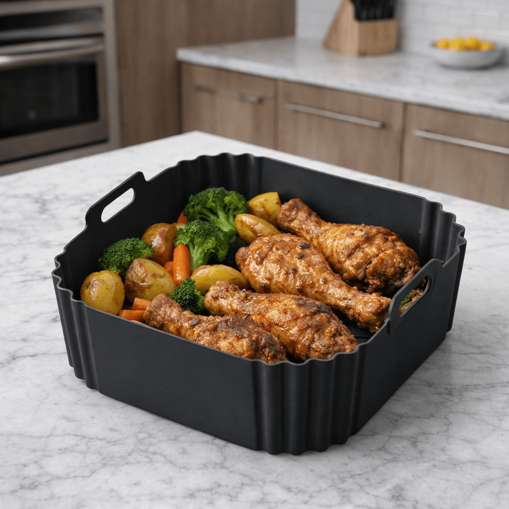 Silicone Air Fryer Liner, Reusable Air Fryer Liners with Non Stick Surface, Air Fryer Accessories for Baking