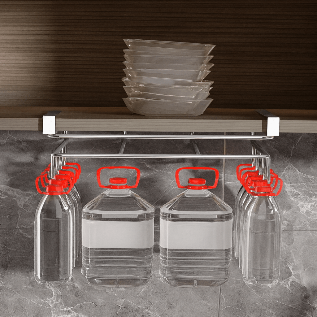 Kitchen Wall Shelf with Hooks, Stainless Steel Kitchen Shelves, Kitchen Utensil Holder, Tea Towel Holder_07