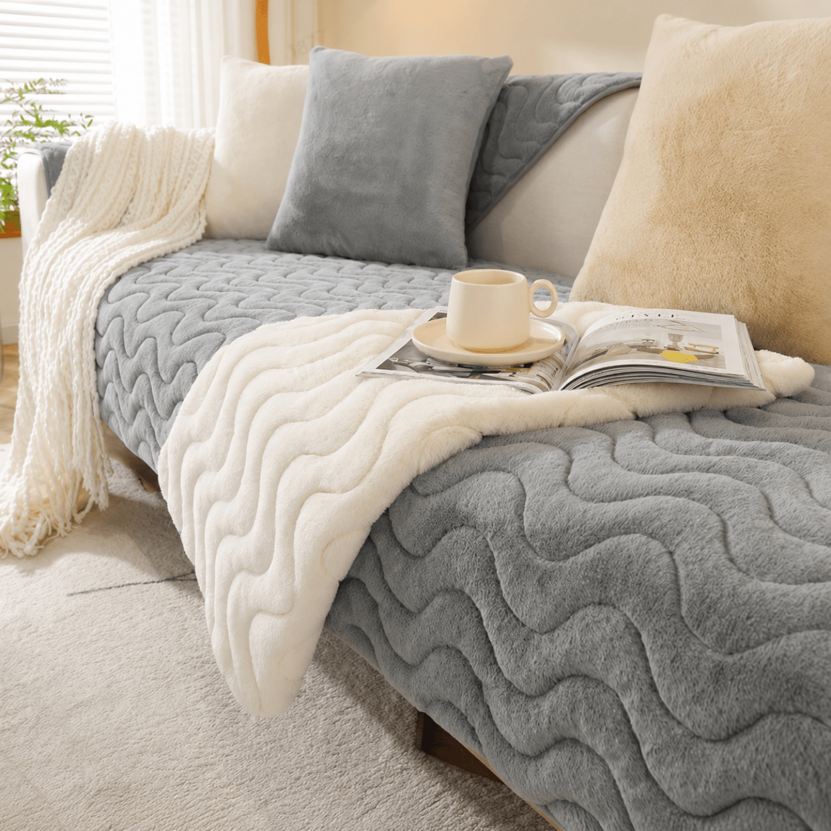 Sofa Covers, Non Slip Sofa Slipcover in Soft Polyester, Washable Sofa Protector for Upholstered Furniture_11