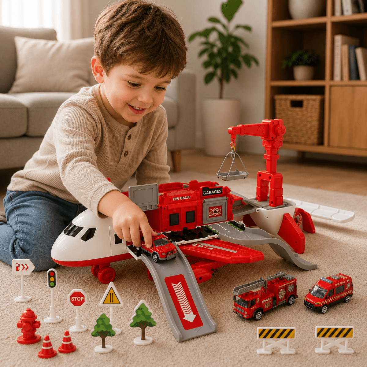 Toy Aeroplanes, Aeroplane Toy Playset for Kids, Childrens Toy Plane for Role Play and Imaginative Rescue Missions_04