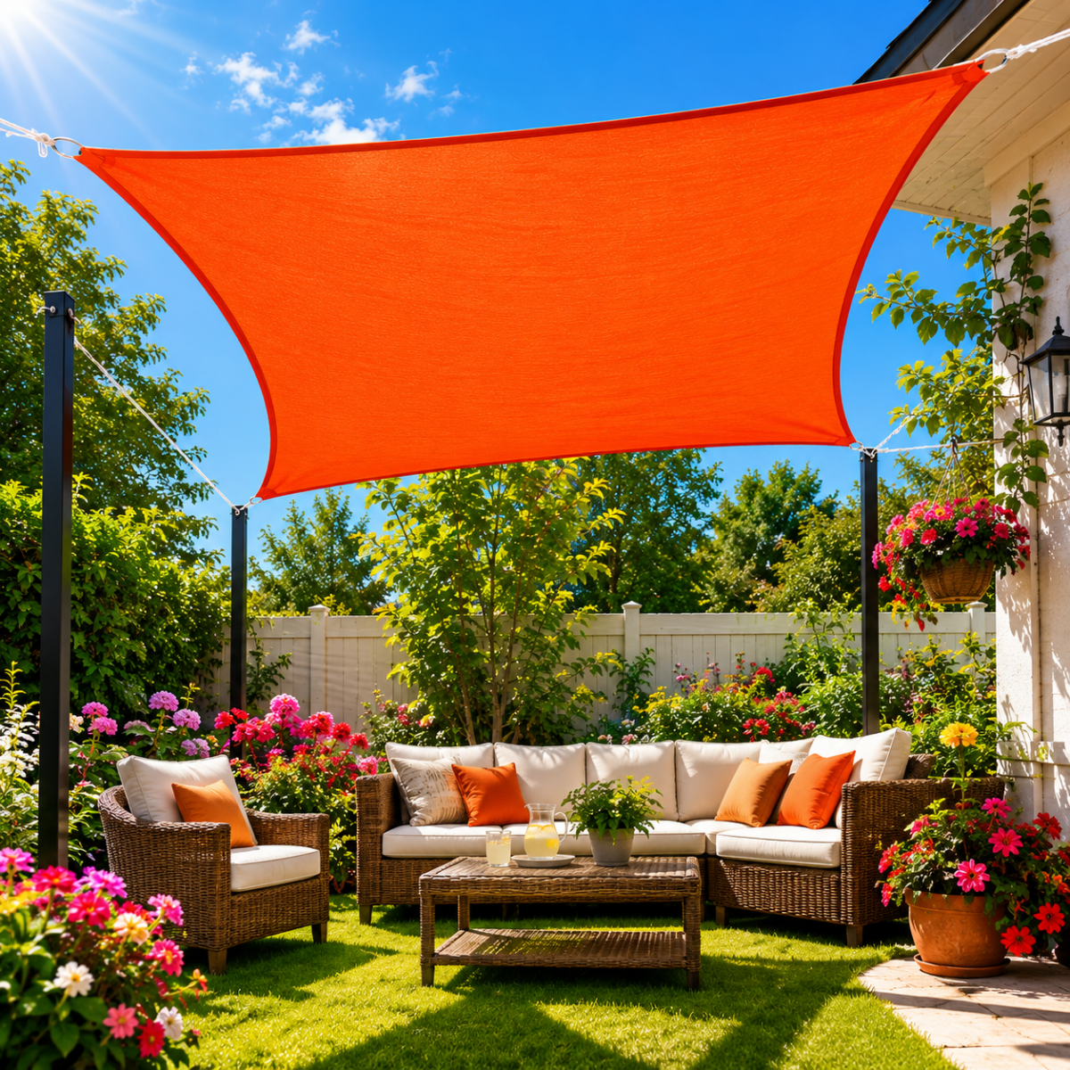 Sun Shade Sail with UV Protection, Garden Shade Sail for Terrace and Pergola, Rectangular Sun Sail for Balcony_00