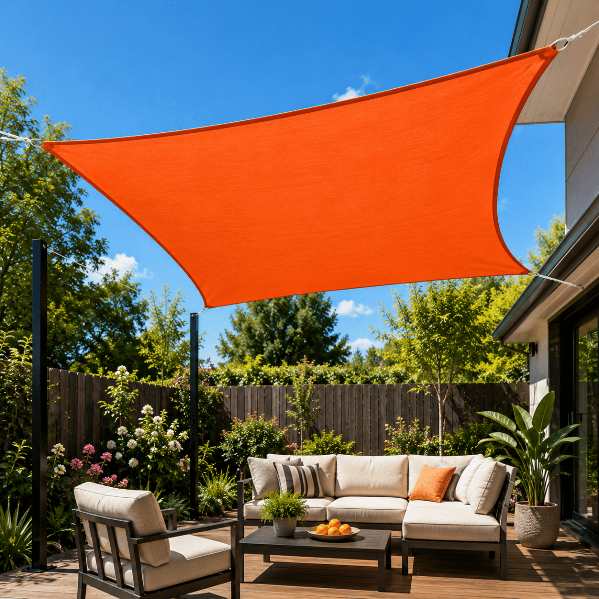 Sun Shade Sail with UV Protection, Garden Shade Sail for Terrace and Pergola, Rectangular Sun Sail for Balcony_02