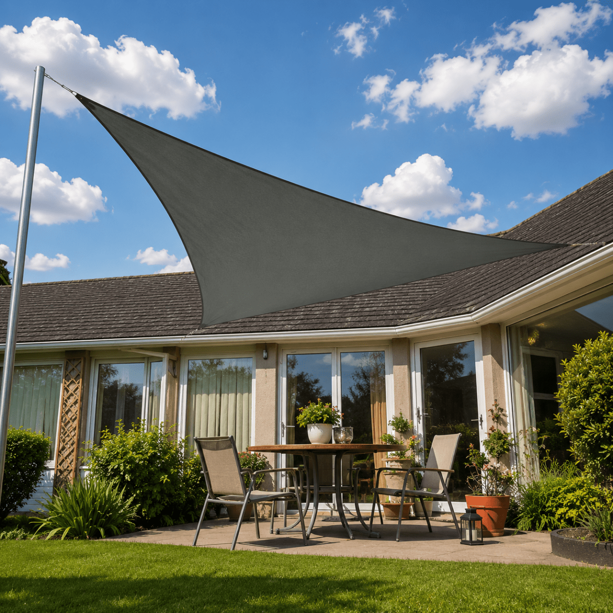 Sun Shade Sail Square and Triangle, Garden Shade Sail for Balcony and Terrace, Rectangular Sun Sail for Garden and Patio_01