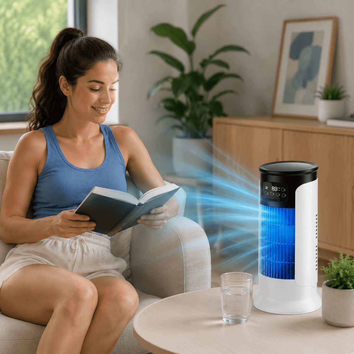 Portable Air Cooler Evaporative with 6 Speeds, Quiet Air Cooler for Bedroom and Office, Small Cooling Fan for Home_01