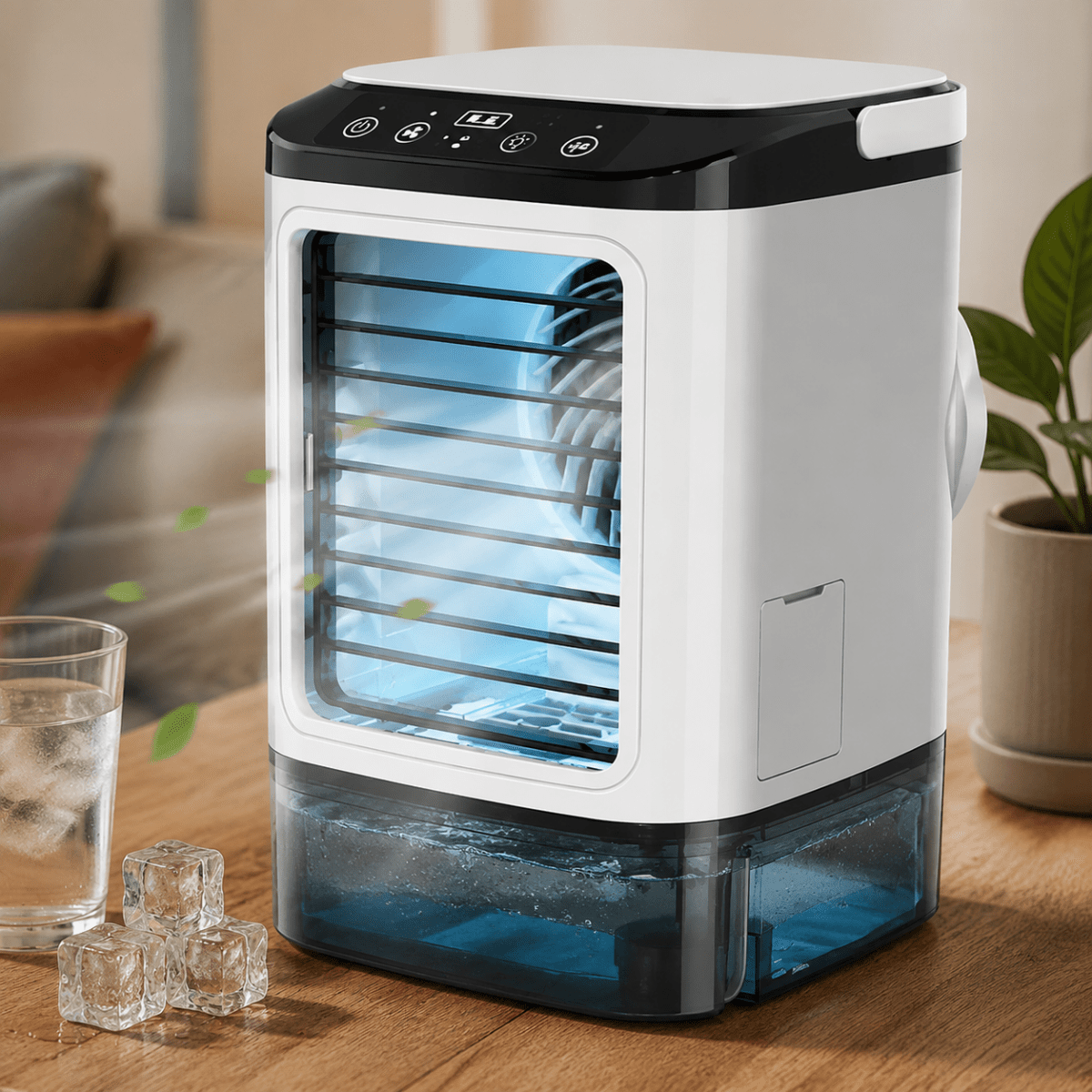 Portable Air Cooler with 900 ml Water Tank, Air Cooler Fan for Bedroom and Office, Compact Water Cooling Fan for Desk