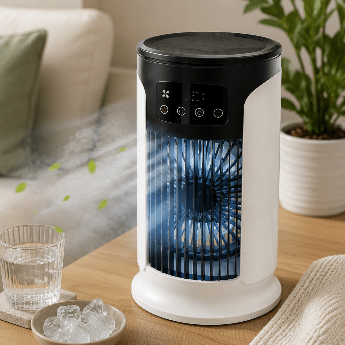 Air Cooler 3 in 1 with LED Night Light, Home Air Cooler for Bedroom with 6 Speed Levels, Compact Room Cooler