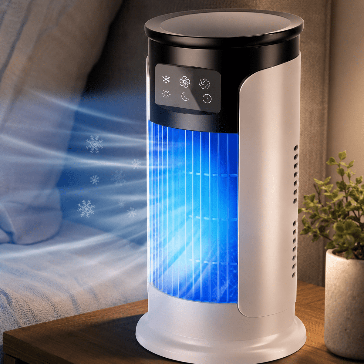 Portable Air Cooler Evaporative with Humidification, Air Cooler Fan with 300 ml Water Tank, USB Bedroom Air Cooler_00