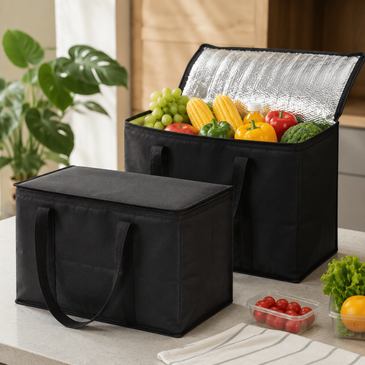 Large Cooler Bag XL Insulated for Food and Drinks, Cool Bag for Shopping Camping and Beach, Insulated Picnic Bag