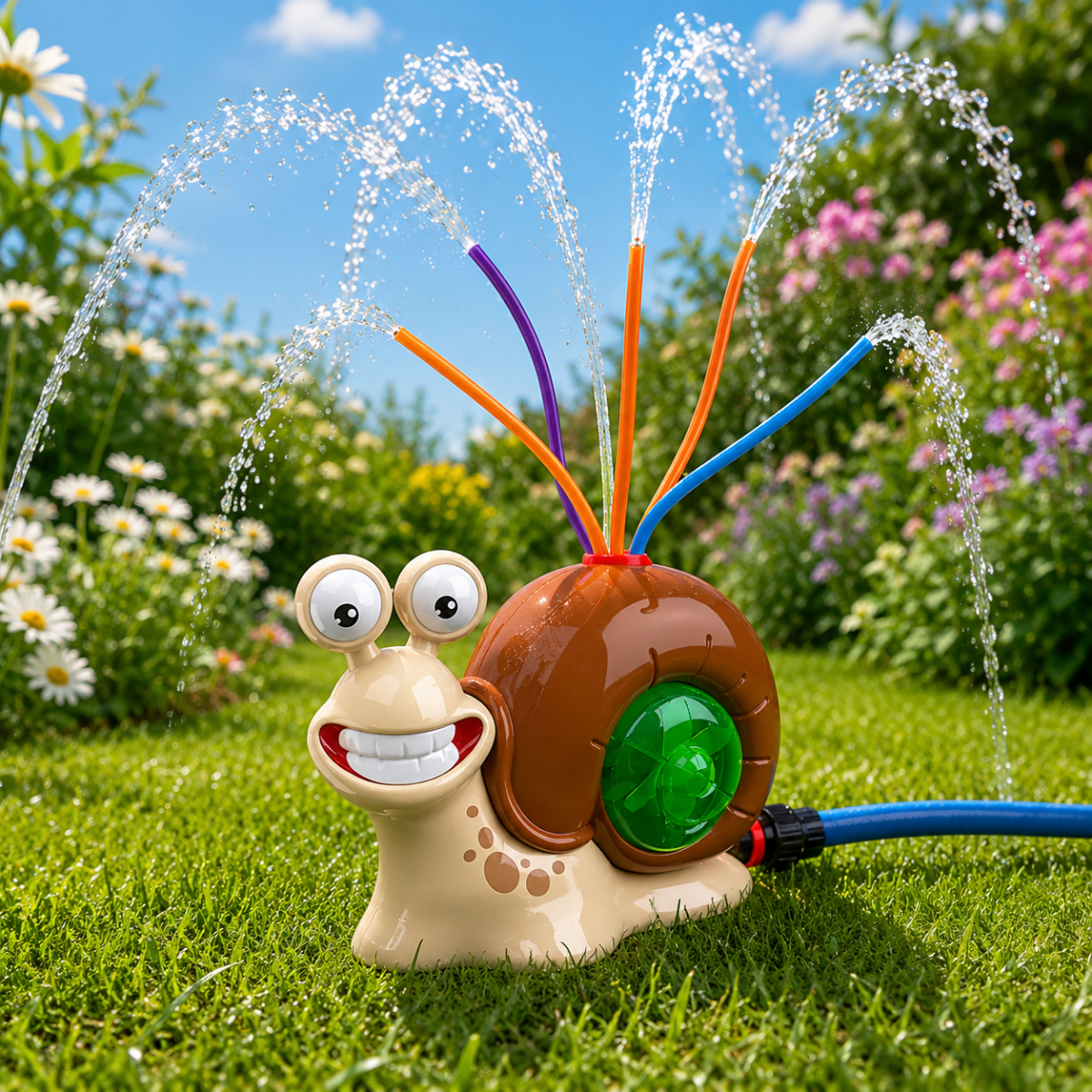 Garden Sprinkler Toy Colourful Snail, Water Sprinkler for Kids with Spray Effects, Garden Toys for Lawn and Summer Play