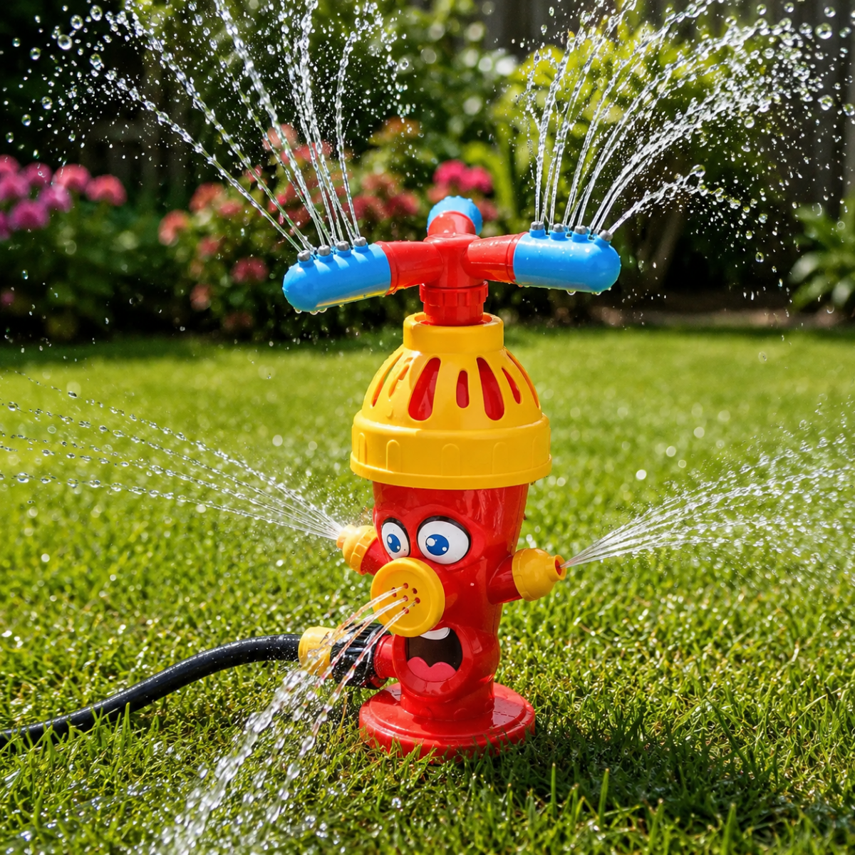 Garden Sprinkler Toy Cartoon Hydrant, Water Sprinkler for Kids with Spray Effects, Outdoor Garden Toys for Summer Play