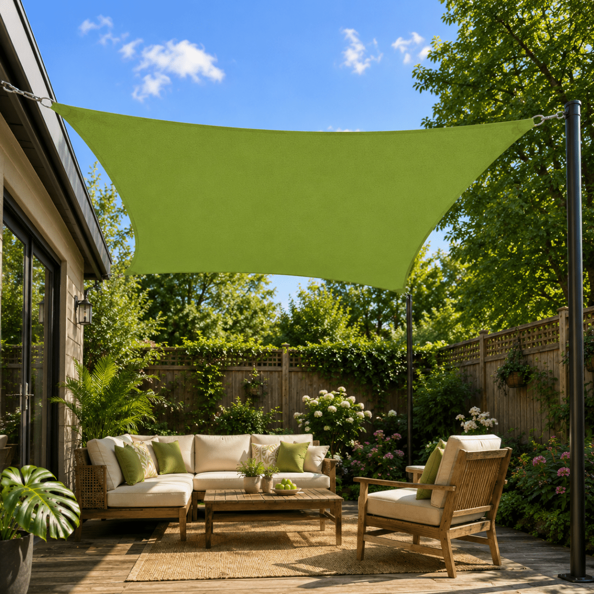 Sun Shade Sail Triangle with UV Protection, Garden Shade Sail for Patio and Terrace, Triangular Sun Sail for Balcony