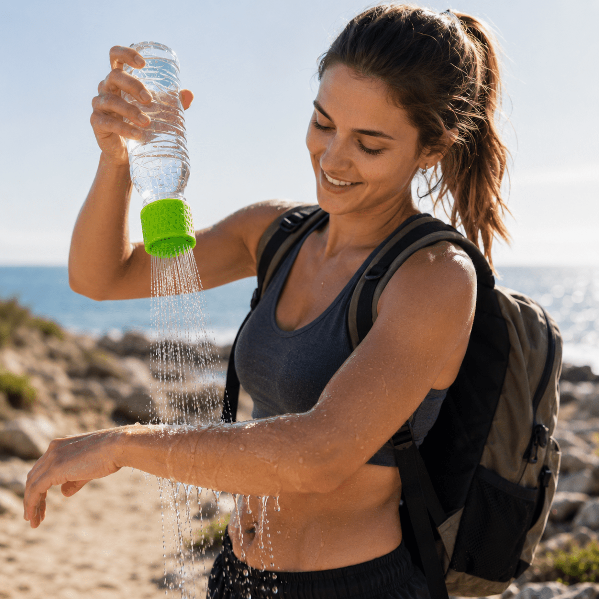 Portable Shower Attachment for Bottles, Camping Shower for Beach and Hiking, Water Bottle Sprayer for Outdoor Shower_02