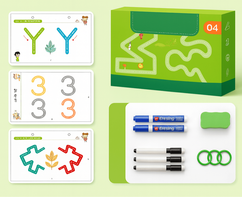 Magic Writing Pad, Reusable Learning Pad with Magic Marker, Educational Toys for 3 Year Olds, Handwriting Practice Book_01