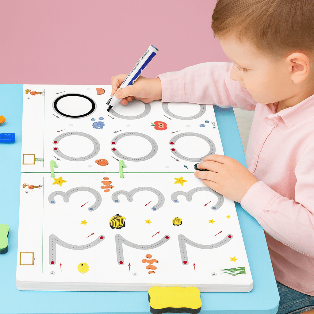 Magic Writing Pad, Reusable Learning Pad with Magic Marker, Educational Toys for 3 Year Olds, Handwriting Practice Book_06