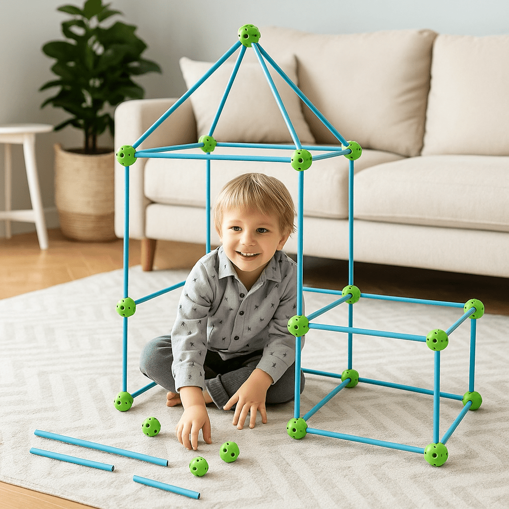Den Building Kit for Kids, Indoor Fort Building Kit with 85 Pieces, Construction Toys for 3 Year Olds and Up_00