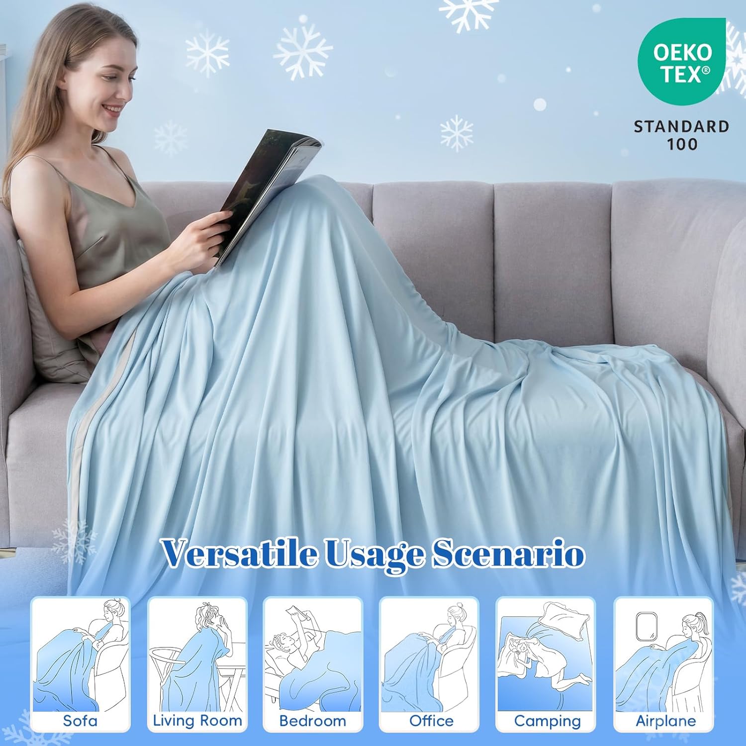 Chill Comfort | Cooling Blanket for Bed with Double-Sided Arc-Chill Technology | Lightweight Design for Refreshing Sleep 5