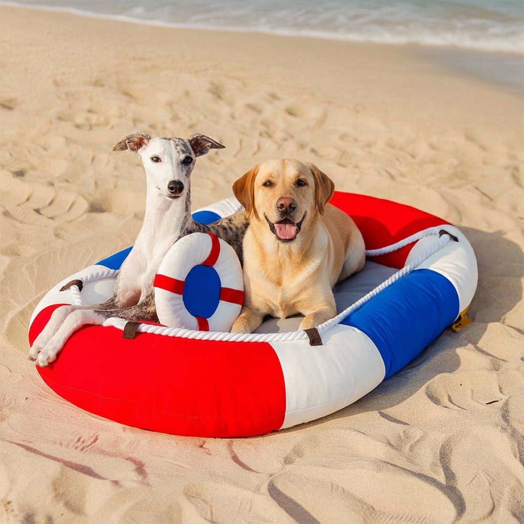 Cooling Dog Bed with Waterproof Surface, Boat Shaped Pet Bed with Integrated Cushion, Non Slip Cat Bed for Summer