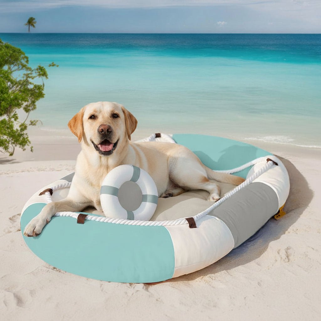 Cooling Dog Bed with Waterproof Surface, Boat Shaped Pet Bed with Integrated Cushion – image 10