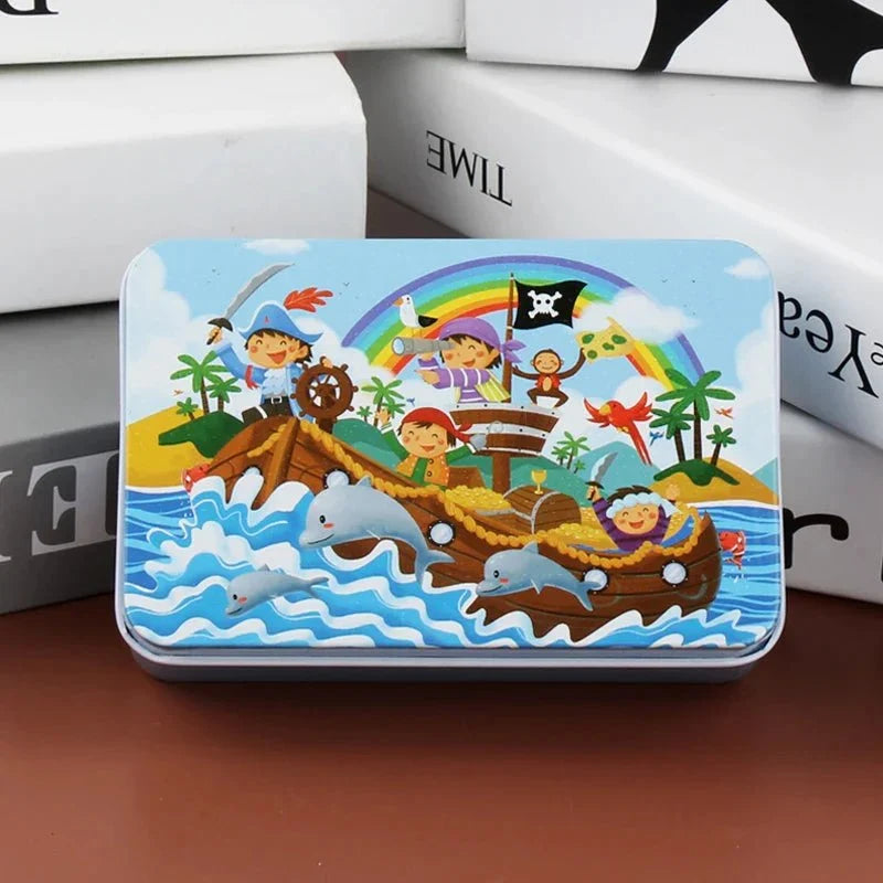 Wooden Jigsaw Puzzle 60 Pieces, Animal Jigsaw Puzzles for 3 Year Olds, Wooden Puzzles with Board and Storage Box_16