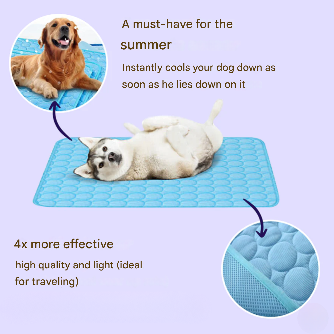 ComfortChill | Cooling Dog Mat with 4X Cooling Power | Durable Design for Hot Weather Relief 6