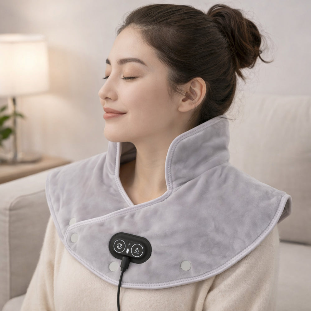 Comfort Wrap | Electric Neck Heating Pad with Vibration Massage | USB Powered for Relaxation 0