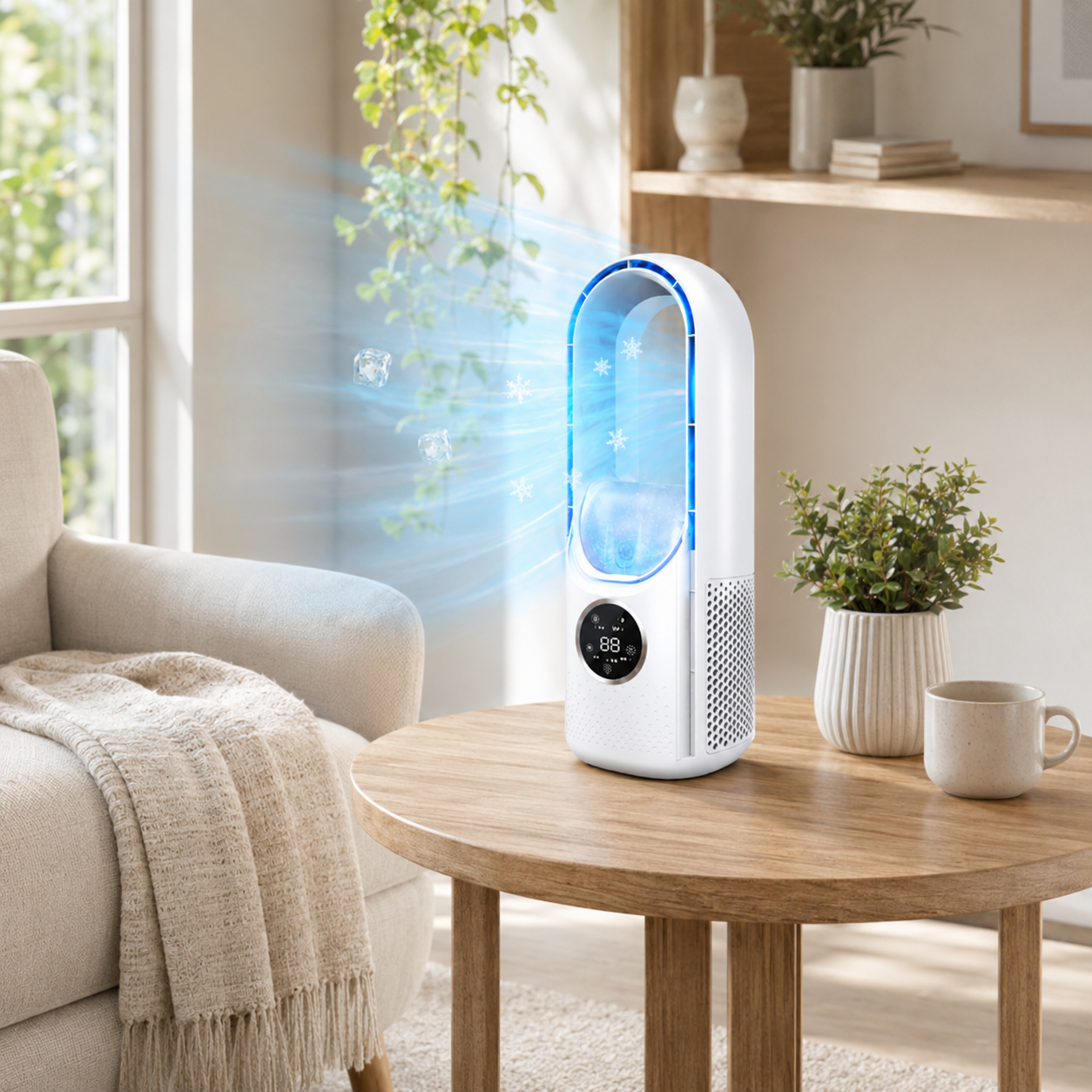 Compact Bladeless Cooling Fan | Quiet Portable Air Conditioner for Personal Comfort