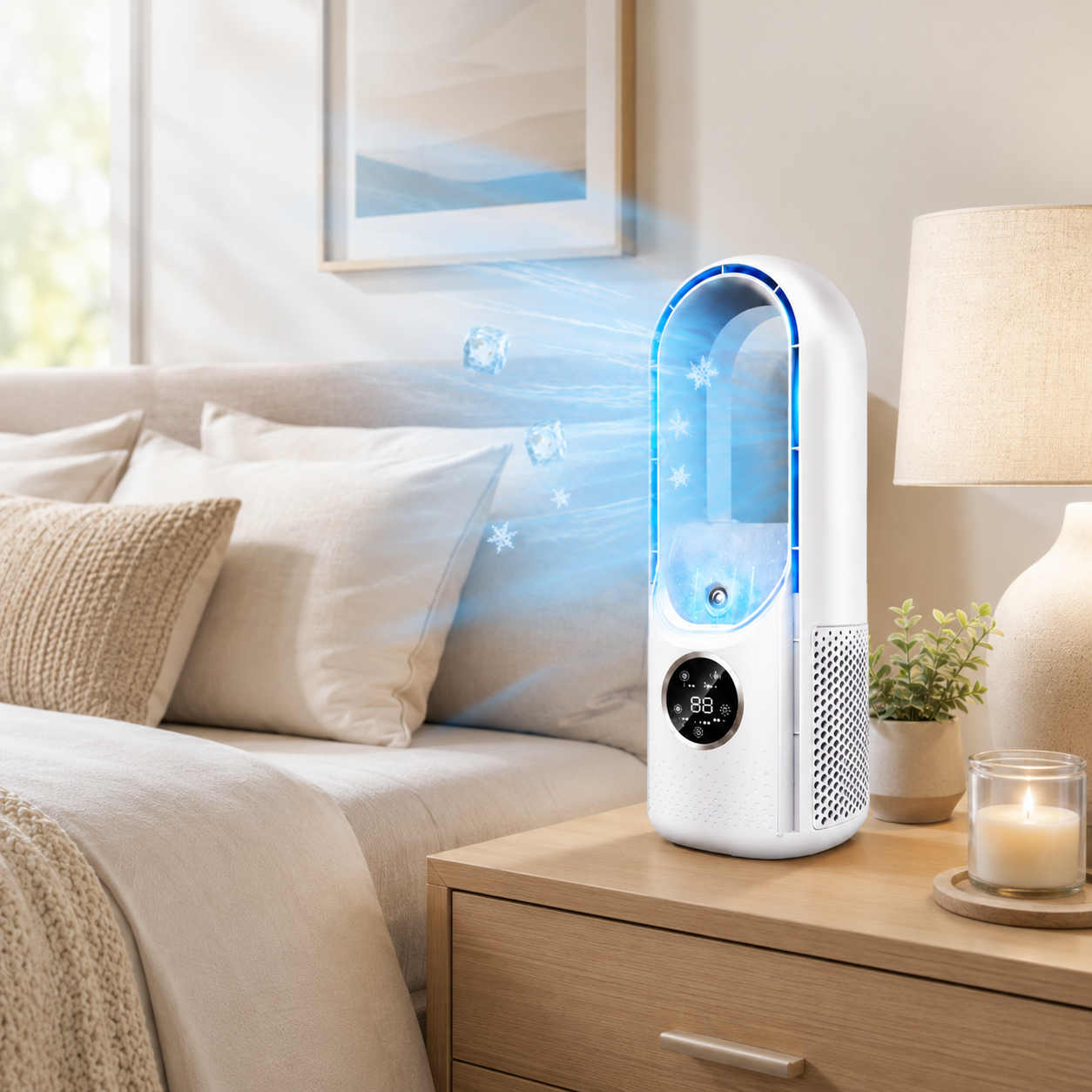 Compact Bladeless Desktop Air Conditioner with Quiet Operation | Ideal for Personal Cooling 0