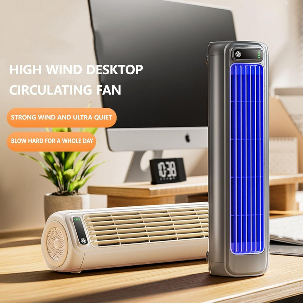 Compact Bladeless Portable AC Unit with Evaporative Cooling | Lightweight Design for Efficient Personal Comfort