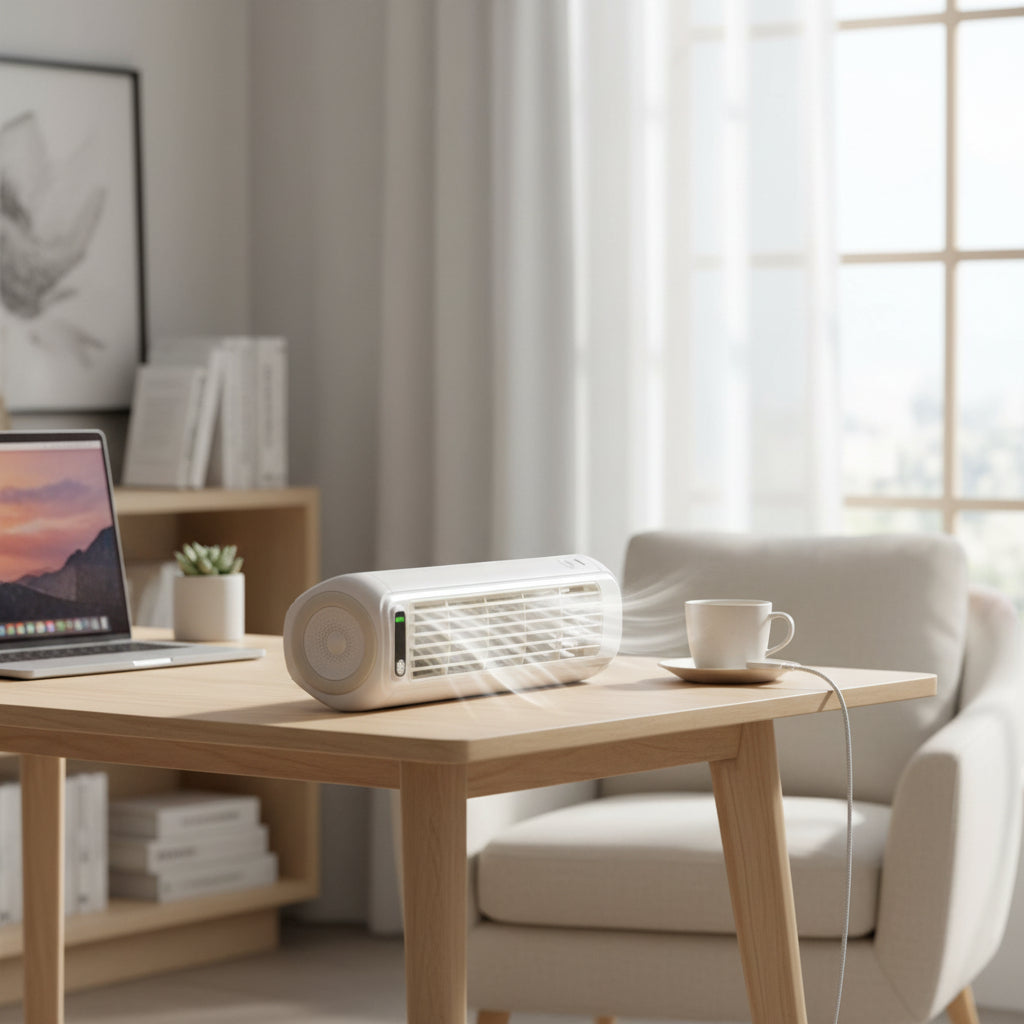 Compact Bladeless Portable AC Unit with Evaporative Cooling | Lightweight Design for Efficient Personal Comfort 2