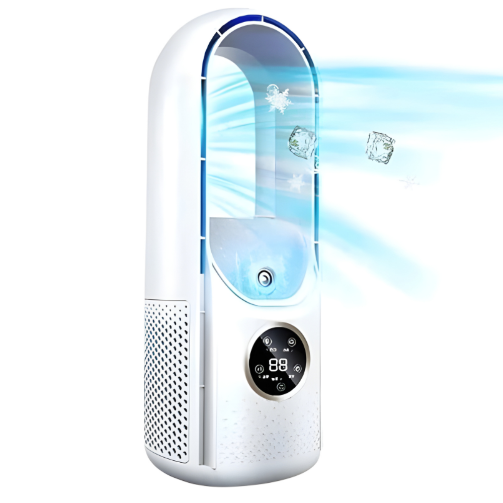 Compact Bladeless Portable Air Conditioner with Quiet Operation | Ideal for Bedrooms and Offices