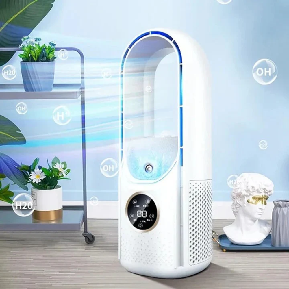 Compact Bladeless Portable Air Conditioner with Quiet Operation | Ideal for Bedrooms and Offices