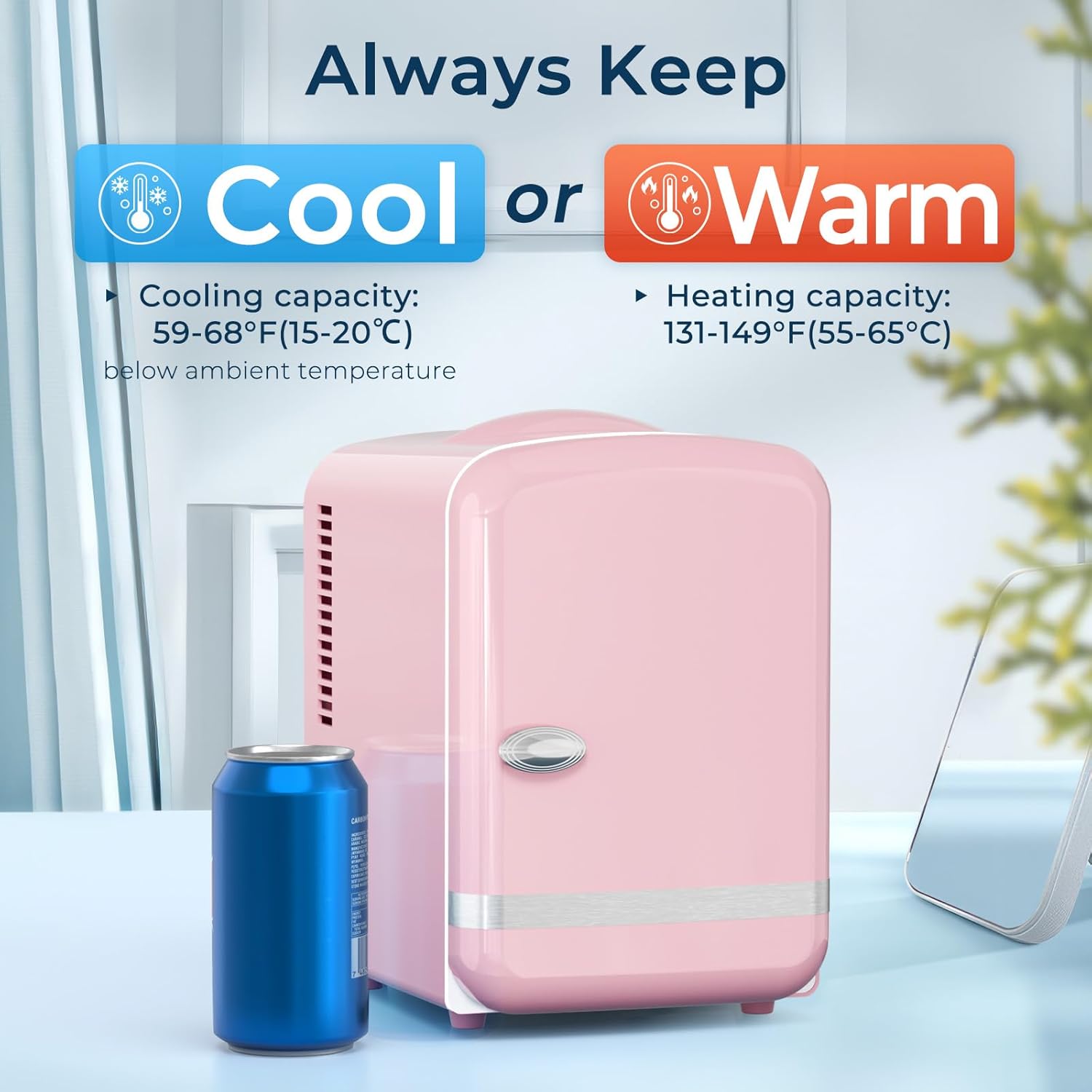 Compact Cooler | Mini Fridge with Cooling & Heating Functionality | Versatile Small Fridge for Skincare, Beverages & Snacks 2