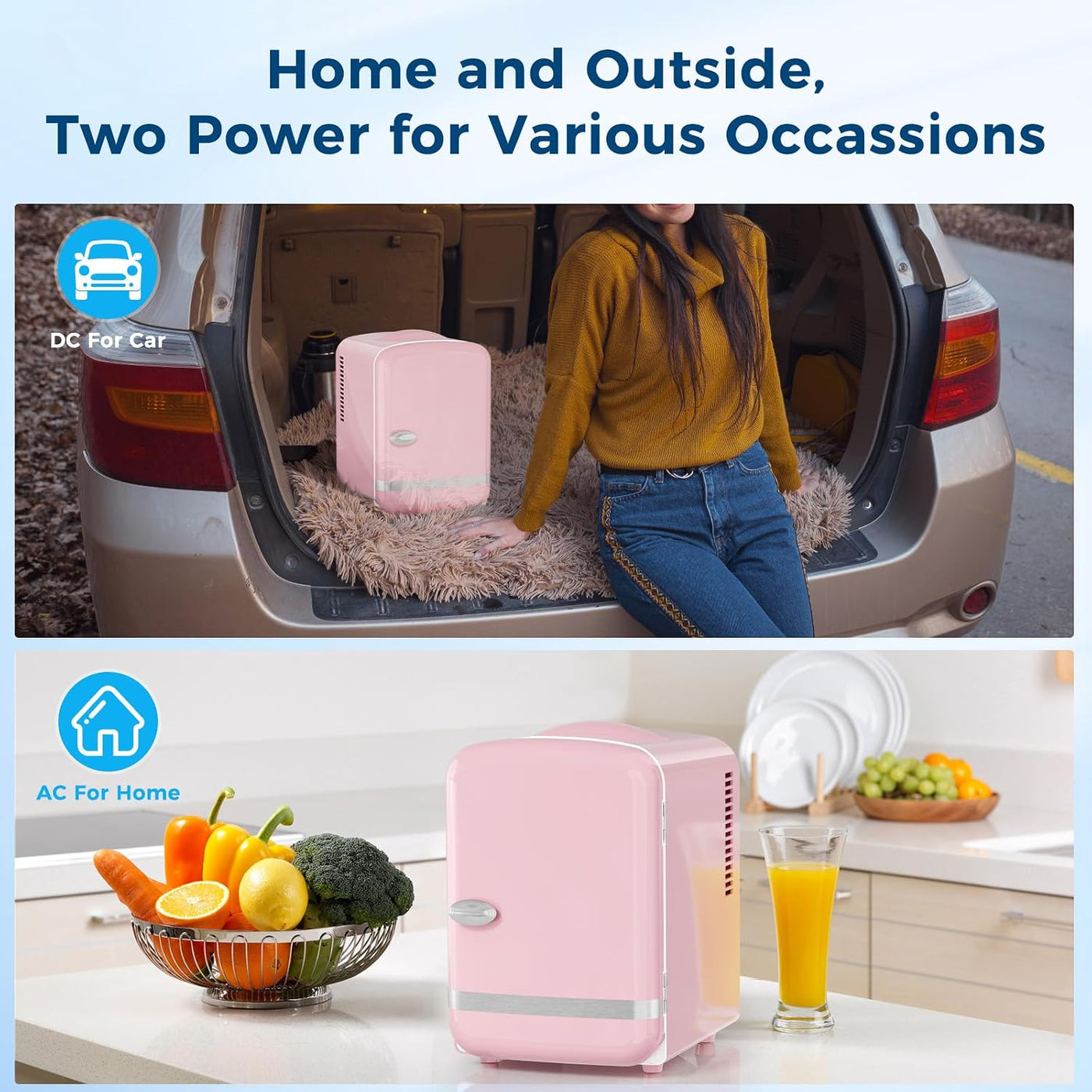 Compact Cooler | Mini Fridge with Cooling & Heating Functionality | Versatile Small Fridge for Skincare, Beverages & Snacks 3