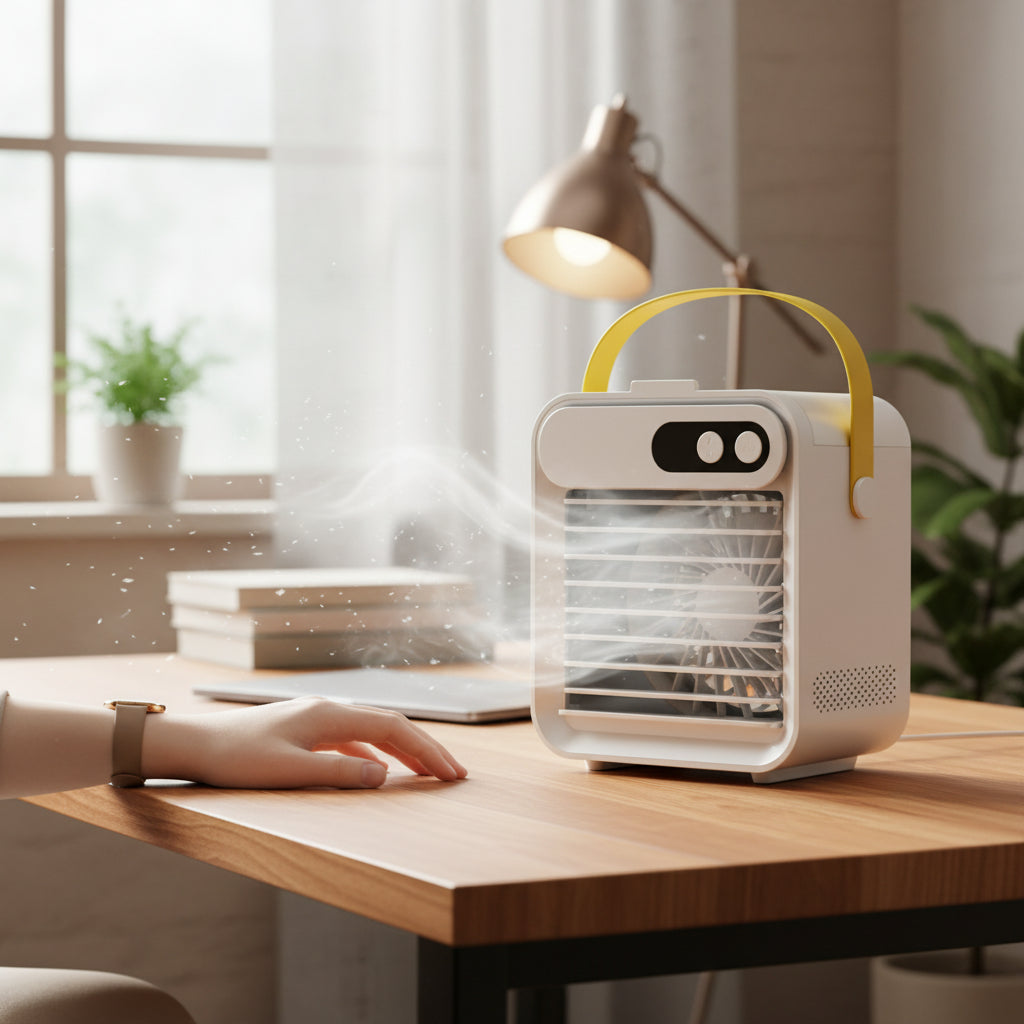 Compact Cooling Fan | Portable Mini Mist Humidifier with Quiet Operation | Ideal for Small Spaces 2