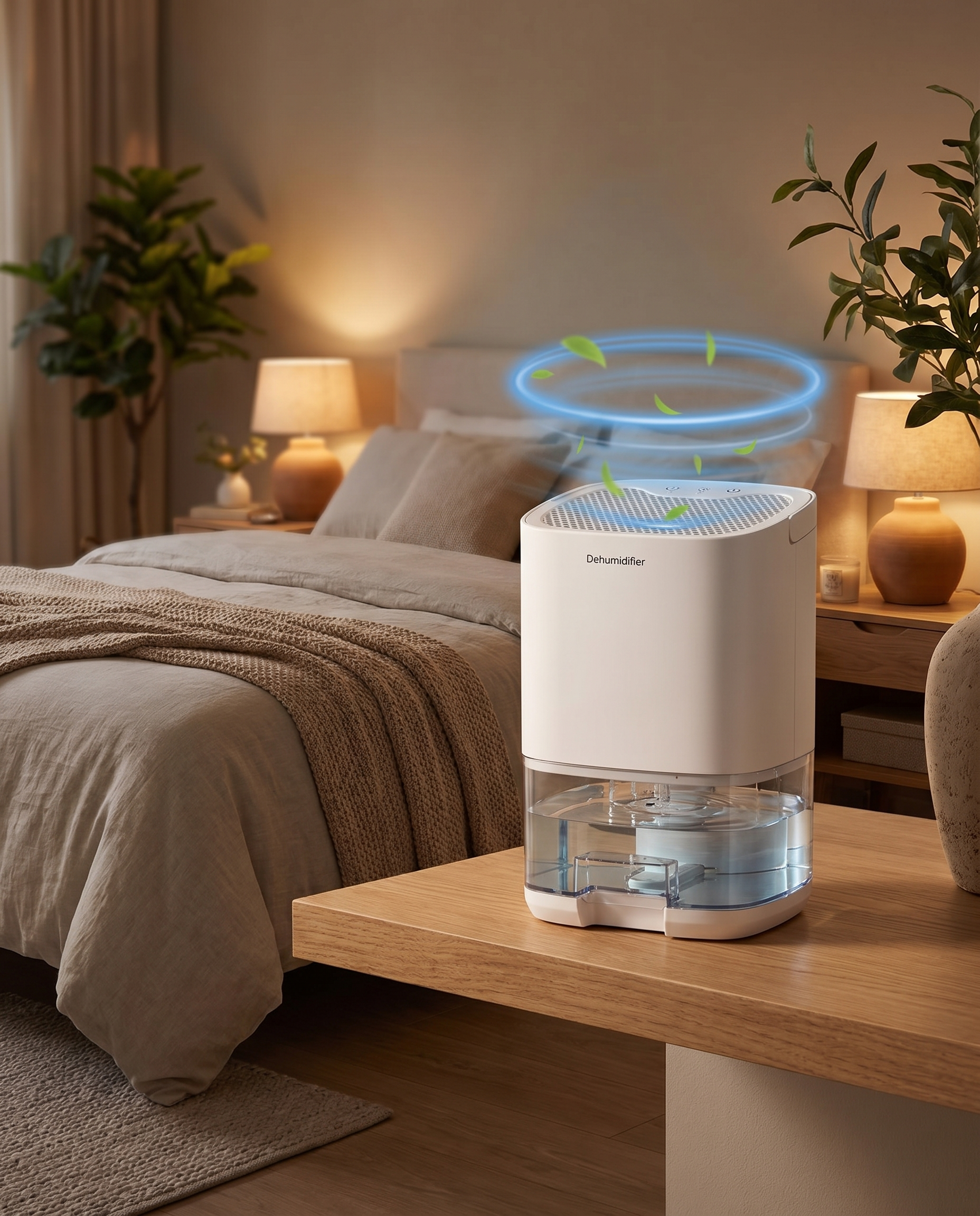 Compact Dehumidifier | Small 1000ml Model with Air Filter & Night Light | Perfect for Fresh, Drier Air