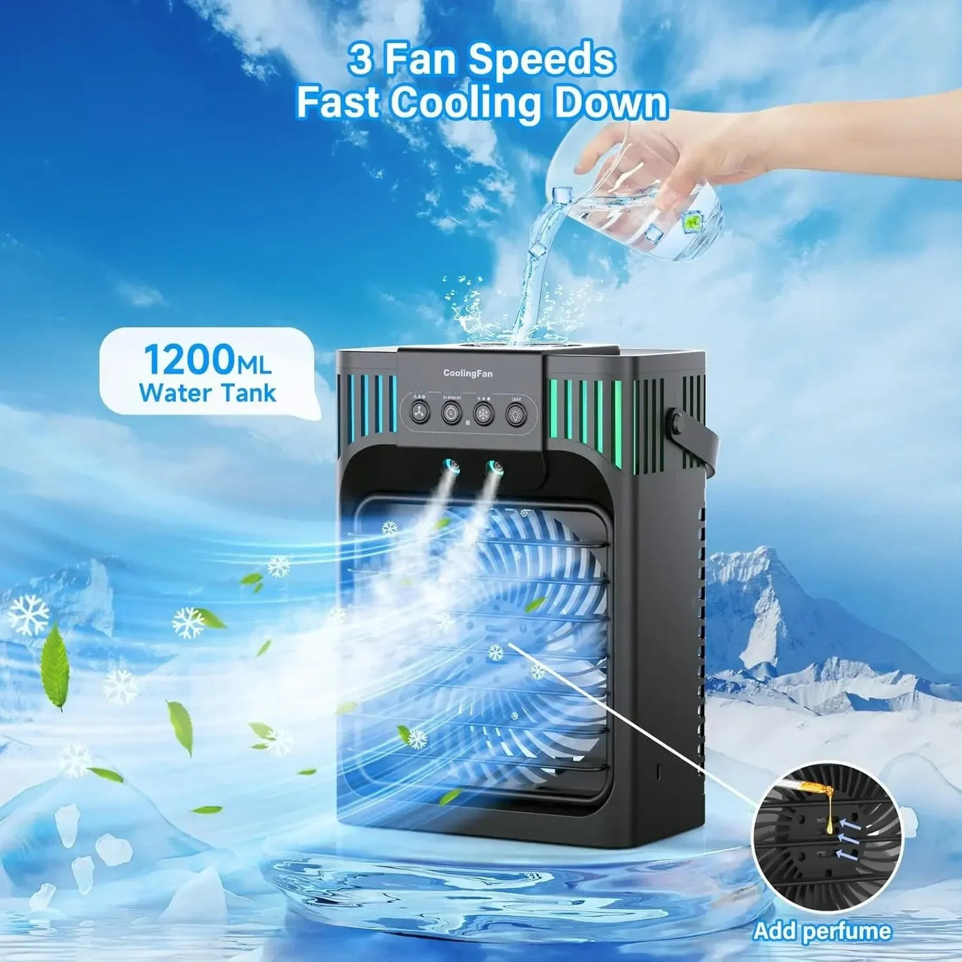Compact Desktop Air Conditioner | Portable Evaporative Cooler with Remote Control for Personal Comfort 2