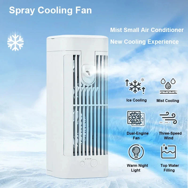 Compact Mini Desk Fan | USB Desk Fan with Ultrasonic Mist & Quiet Operation for Instant Cooling Relief 2