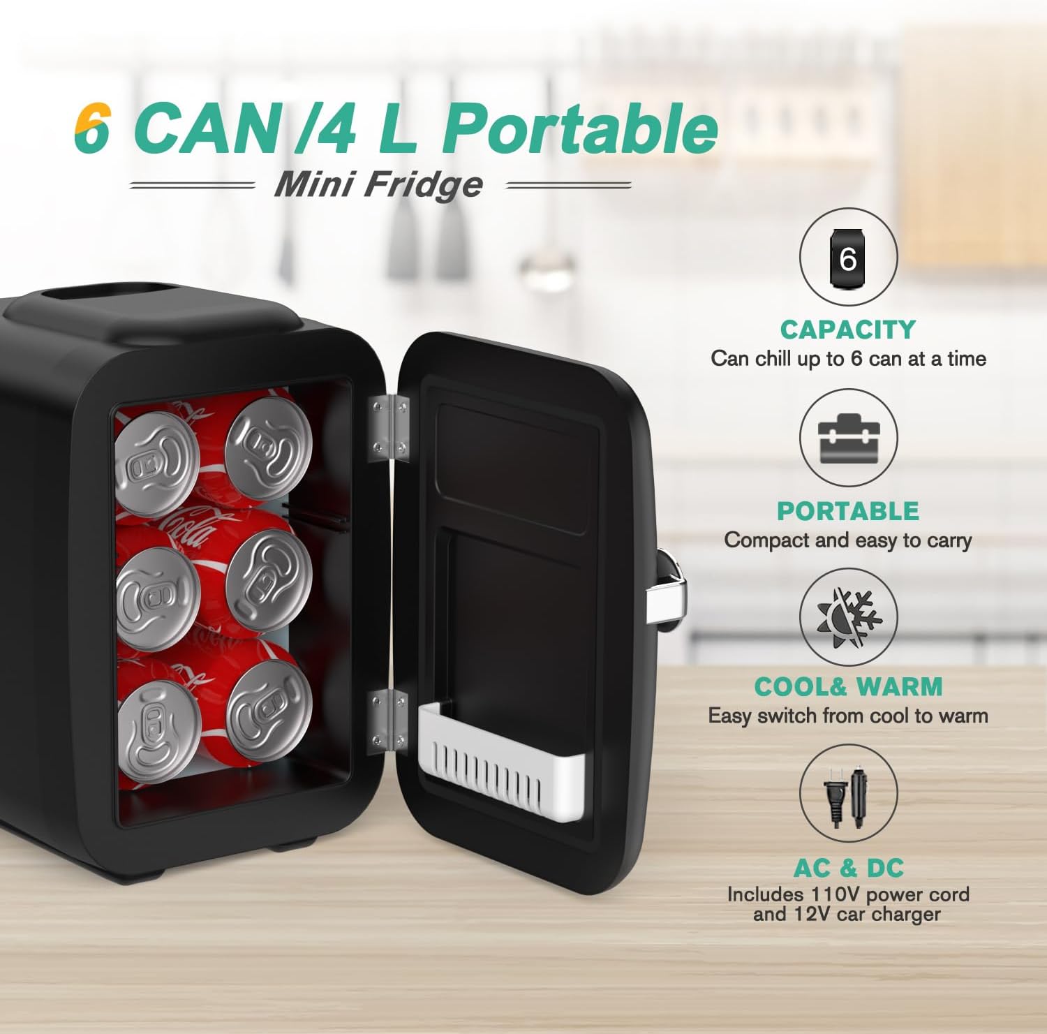 Compact Mini Fridge | 4L Cooling & Heating Refrigerator for Skincare & Food Storage in Bedroom 3