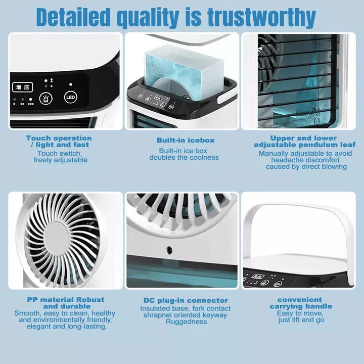 Compact Mini Portable Air Conditioner with Adjustable Fan Speed | Personal Cooling Solution for Desks and Small Spaces 2