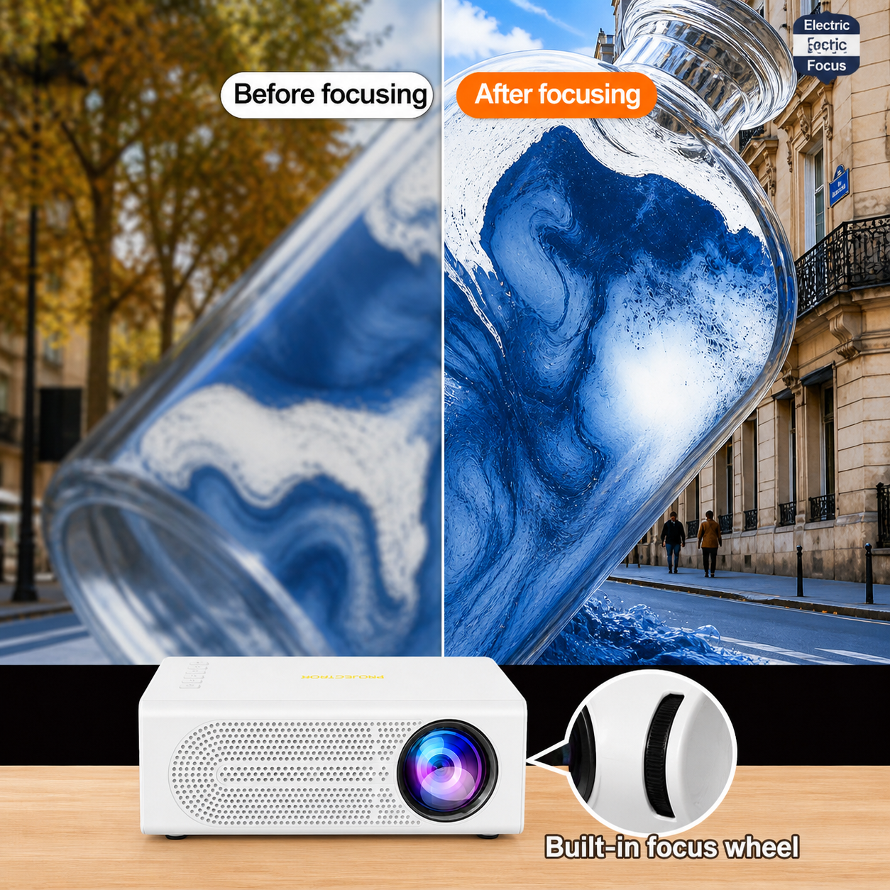 Compact Mini Projector | 1080P Support for Movies & Gaming | Portable Design for Versatile Entertainment