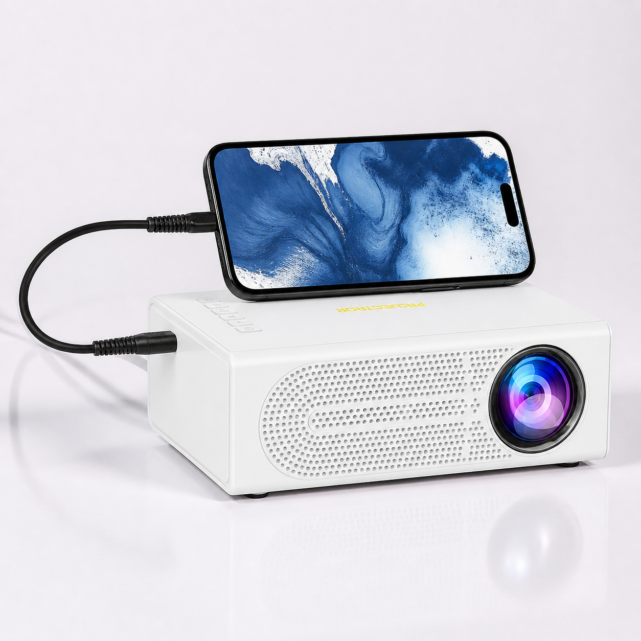 Compact Mini Projector | 1080P Support for Movies & Gaming | Portable Design for Versatile Entertainment 2