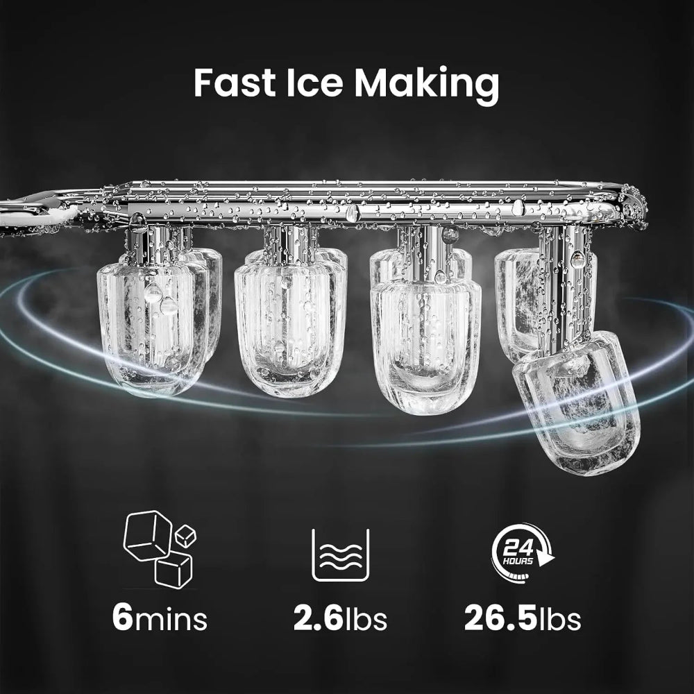 Compact Nugget Ice Maker Machine | Portable Countertop Design with Self-Cleaning Function | Quick Ice Production for Home and Offices 2