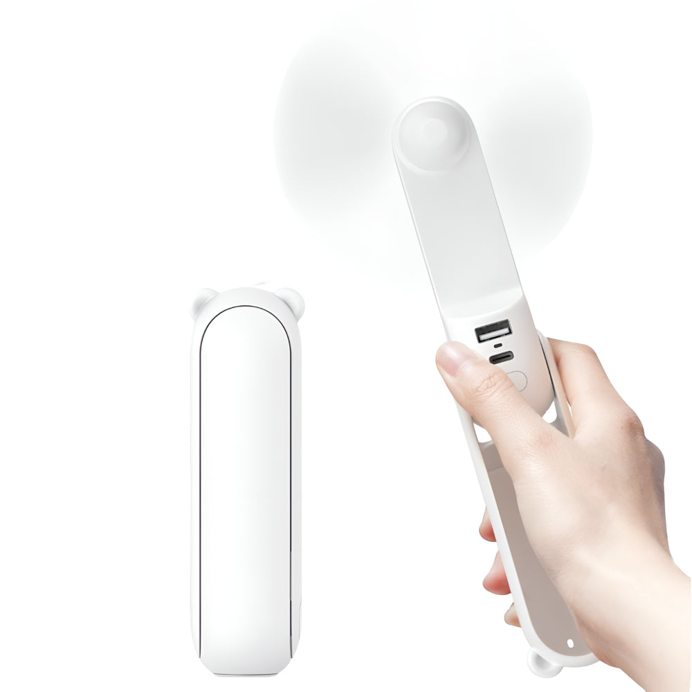 Compact Pocket Fan | USB Rechargeable Handheld Cooling Fan with Power Bank Functionality