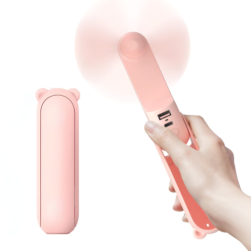 Compact Pocket Fan | USB Rechargeable Handheld Cooling Fan with Power Bank Functionality 4