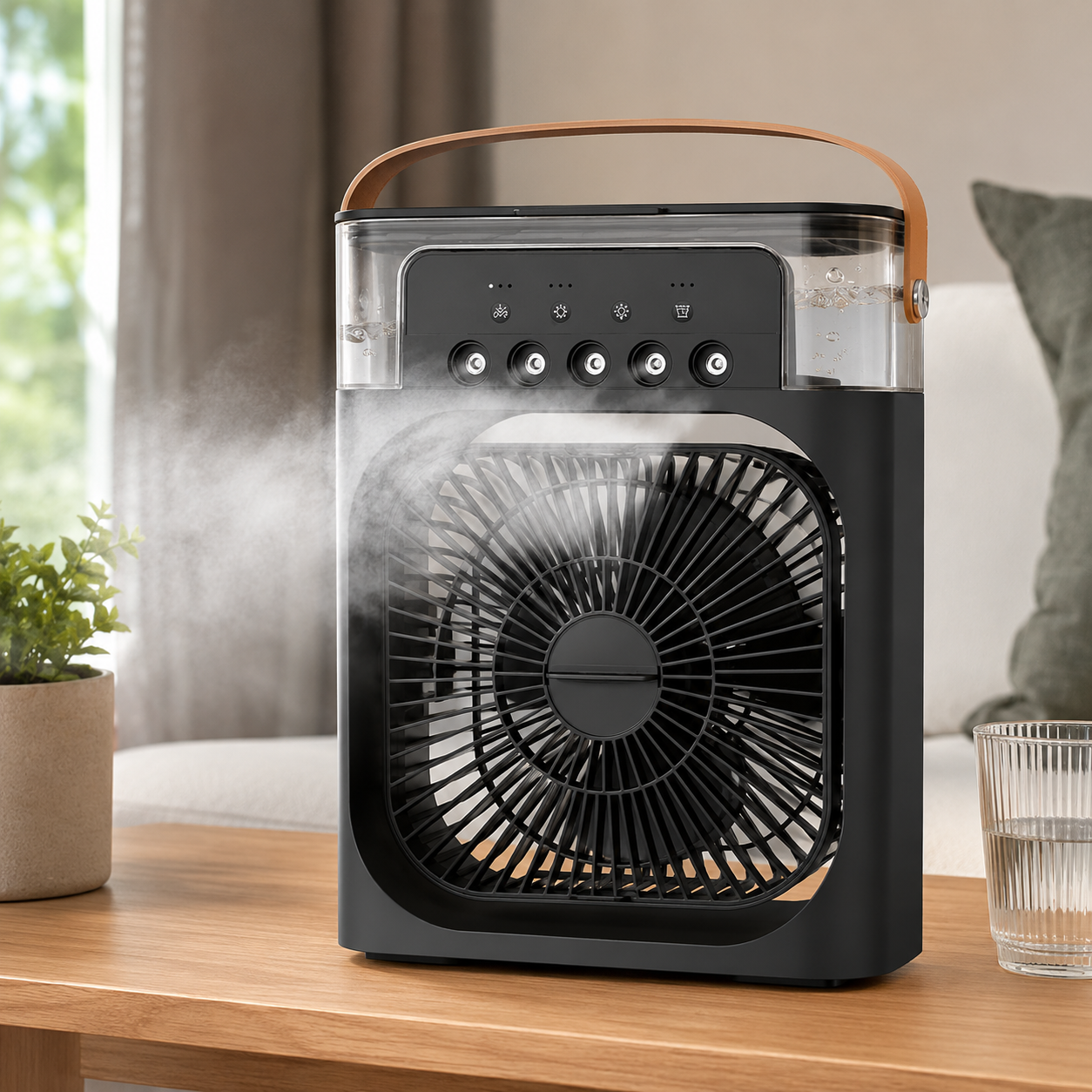 Compact Portable AC Unit with Evaporative Cooling & Remote Control for Personal Comfort